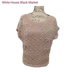WHBM | Champagne Gold Crocheted Sweater | Size M
